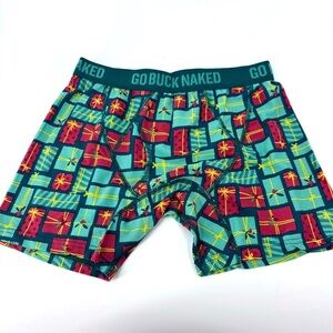 Duluth Trading Co Green and Red Holiday Boxer Briefs‎ Vibrant Geometric Design